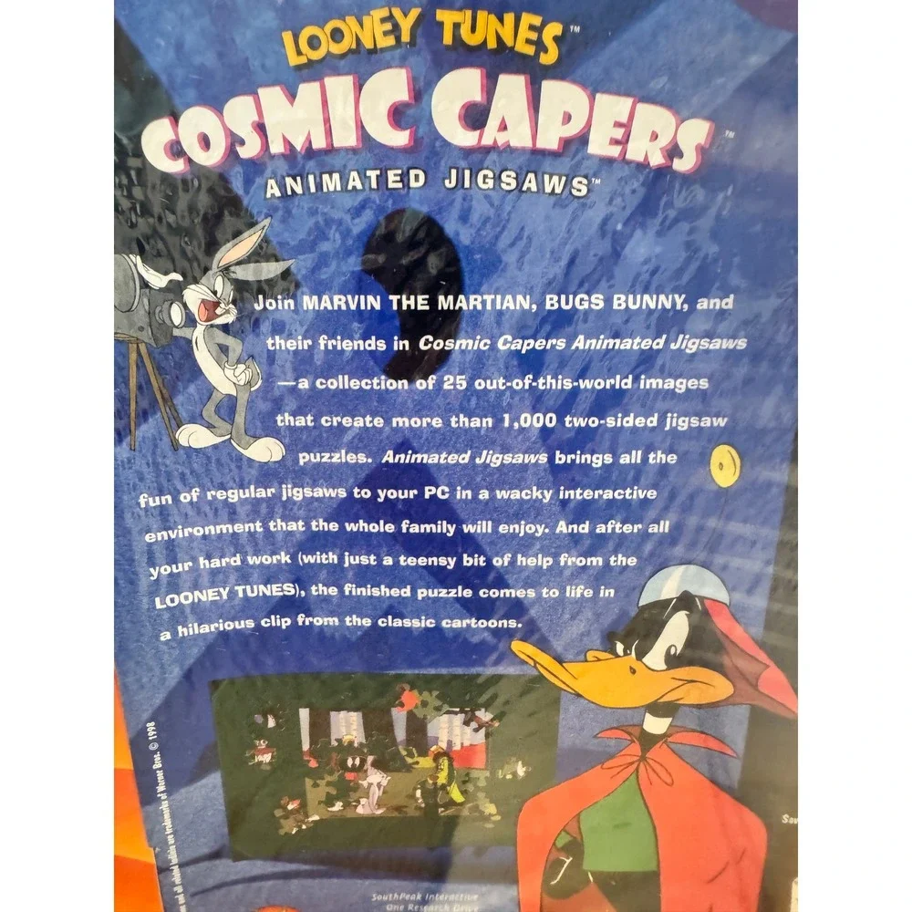 VTG 1998 SEALED Looney Tunes Cosmic Capers Animated Jigsaws PC w/Sylvester Plush